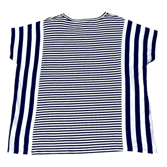 MICHAEL Michael Kors Blouse T-shirt Short/cap sleeves Stripes Navy blue White - Picture 8 of 8